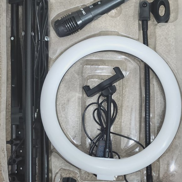 10” led ring light, tripod, smartphone holder, microphone & flexible mount - Picture 2 of 3